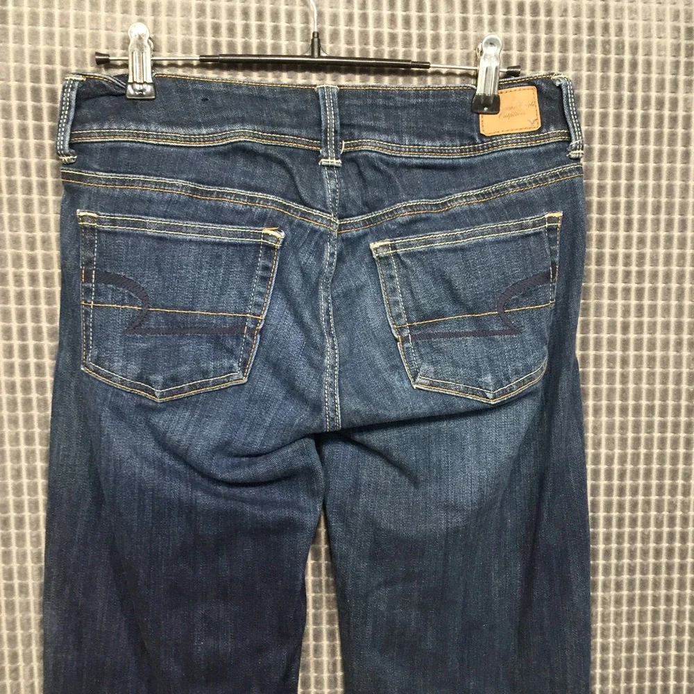 American Eagle Womens Slim Boot Jeans Stretch Size 4 Short Dark Wash Blue